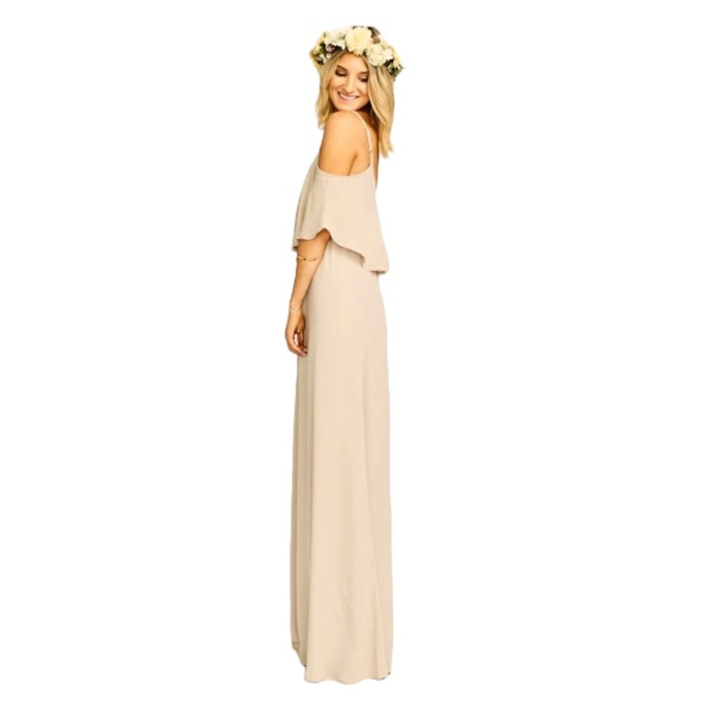 Show Me Your Mumu Caitlin Maxi In Soft Beige Chiffon Size XL New - Picture 2 of 7